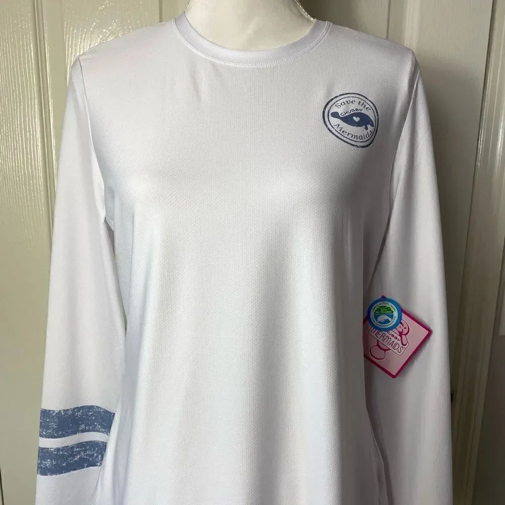 CHUBBY MERMAID " Save The Manatees" Junior XL long Sleeve Top